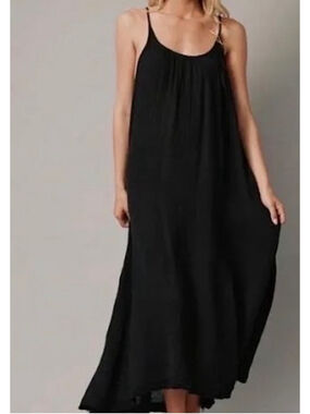 9seed Black Santorini T Back Maxi Dress Size One Size